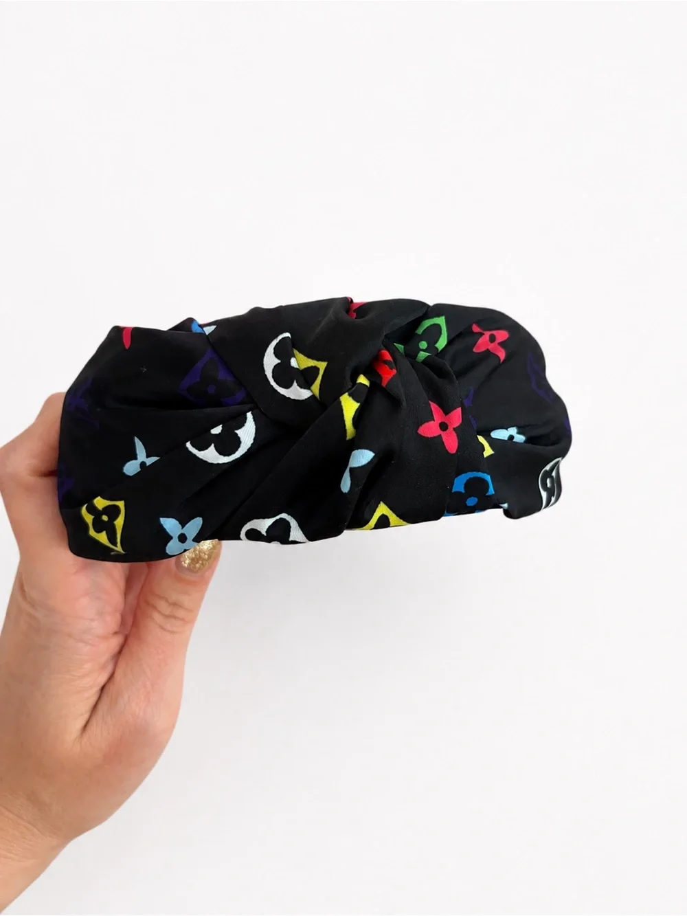 Black monogram fashion luxury headband